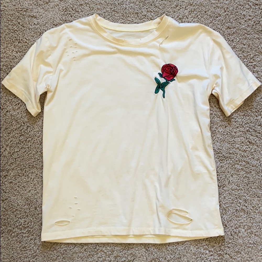 Yellow Shirt with Rose